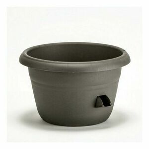 Plastia Siesta önöntöző virágtartó, antracit 25 cm, 25 cm átmérőjű kép