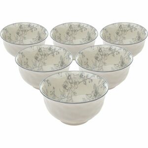 6 darab kerámia tálka szelíd virágok 11, 5 cm, szürke kép