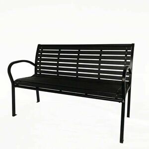 Kerti pad 125 x 60 x 80 cm, fekete, acél / műanyag kép