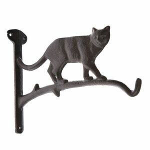 Öntöttvas akasztó Macska ágon, fekete, 13 x 19 cm kép