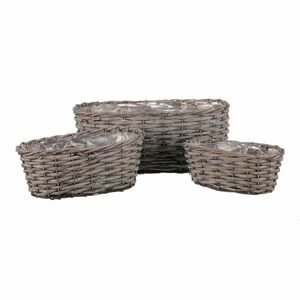 Sven 3 db szálas burkolat ovális virágládákhoz, szürke kép