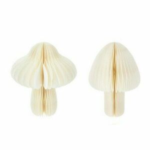 Gomba papírdekoráció fehér, 18 x 25 cm kép