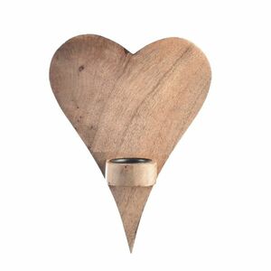 InDecor Mangófából készült fali gyertyatartó Szív, 20 x 9 x 28 cm kép