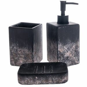 Bain 3 darabos cement fürdőszoba kiegészítő szett, fekete kép