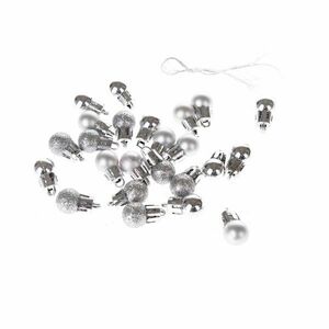 Karácsonyi mini díszek 24 db-os szett, ezüst, átmérő 1, 5 cm kép