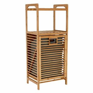 Keri szennyeskosár, bambusz, szürke kép