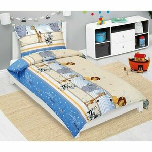 Bellatex Gyerek krepp ágynemű Safari kék, 140 x 200, 70 x 90 cm kép