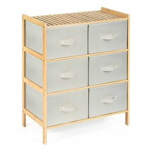 G21 Bambusz polc kosarakkal, 3 polc, bézs, 3 emelet kép