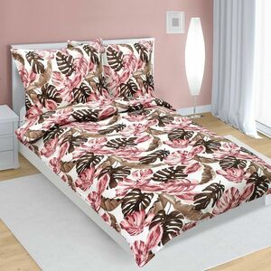 Bellatex Monstera krepp ágyneműhuzat, rózsaszín, 140 x 200 cm, 70 x 90 cm, 140 x 200 cm, 70 x 90 cm kép