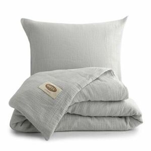 MATEX Muszlin ágyneműhuzat világosszürke, 140 x 200 cm, 70 x 90 cm kép