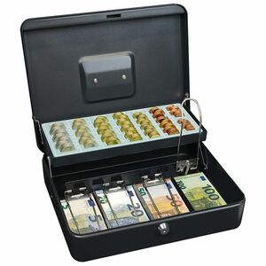 TS.015.EUR.FIX acél euró pénztár fekete, 9, 5 x 31 x 25, 5 cm kép