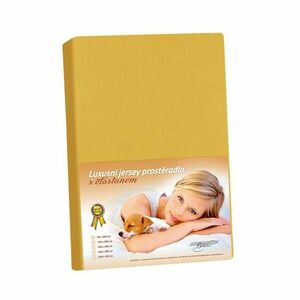 Jersey lepedő elasztánnal, mustárszínű, 90 x 200 cm kép