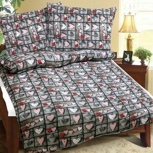 Bellatex Szív krepp ágyneműhuzat, 140 x 200 cm, 70 x 90 cm kép