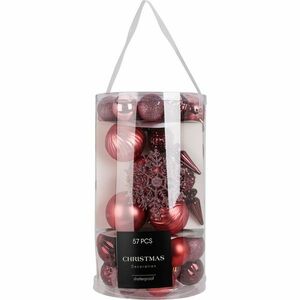 Cristal karácsonyi dekorációs készlet rózsaszín, 57 db kép