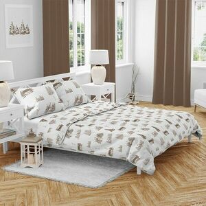 Karácsonyi pamut ágynemét Zimní krajina , 140 x 200 cm, 70 x 90 cm kép