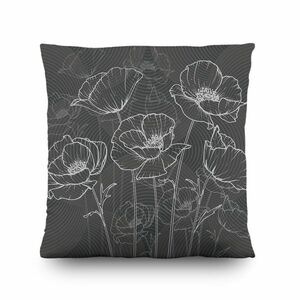 Párna Szürke pipacsok, 45 x 45 cm kép