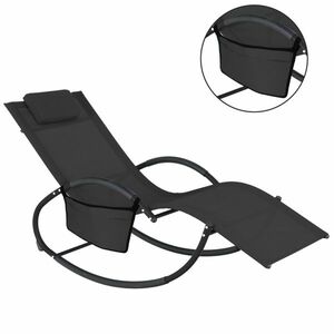 Kerti hintaszék 161 x 60 x 80 cm, fekete kép