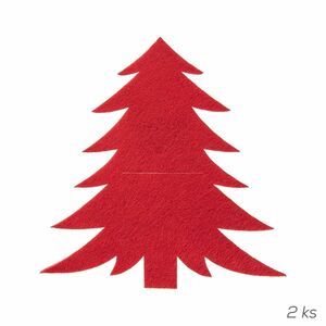 Orion Fenyőfa evőeszköz zseb piros, 18 x 18 cm, 2 db-os készlet kép