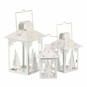 Fém lámpás szett Fák 3 db, fehér kép