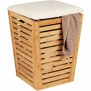 Wenko Kosár szennyes ruhákhoz ülőkével Bambusa 55 l kép