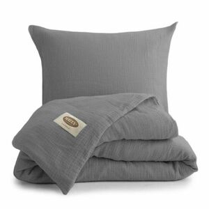 MATEX Muszlin ágyneműhuzat sötétszürke, 140 x 200 cm, 70 x 90 cm kép