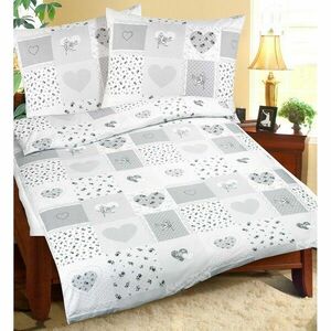 Bellatex Szív pamut ágynemű, patchwork, 140 x 220 cm, 70 x 90 cm, 140 x 220 cm, 70 x 90 cm kép