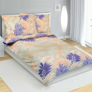 Bellatex Pamut ágynemét Listy lazac, lila, 140 x200 cm, 70 x 90 cm kép