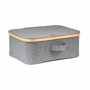 G21 tárolódoboz 40 x 30 x 15 cm, bambusz, fedéllel, szürke kép