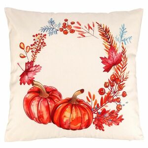Sütőtök és levelek bársonyos párna töltettel, 45 x 45 cm kép