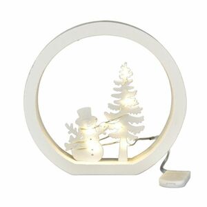 Karácsonyi LED dekoráció Hóember, átmérő 15 cm, meleg fehér kép