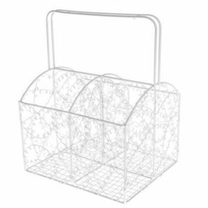 Fém kosár rekesszel, fehér kép