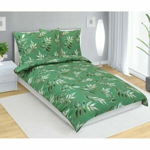 Pamut ágynemét Zöld levél, 140 x 200 cm, 70 x 90cm kép