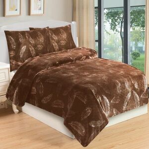 Tollak mikroplüss ágyneműhuzat barna, 140 x 200 cm, 70 x 90 cm kép