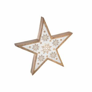 InDecor Karácsonyi csillag mangófából, fehér, 25 x4 x 25 cm kép