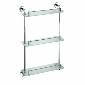SAPHO XR608 X-Round E üveg polc hármas, rúddal 38x 67, 5 x 13 cm kép