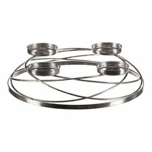 Adventi gyertyatartó Körök, ezüst, fém, átmérő 35 cm kép