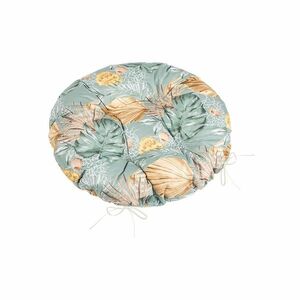 Bellatex Adéla steppelt, kerek ülőpárna Monsterarózsa sárga, 40 x 40 cm kép