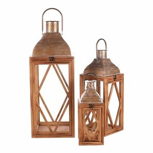 Gineta fa lámpás szett 3 db, barna kép