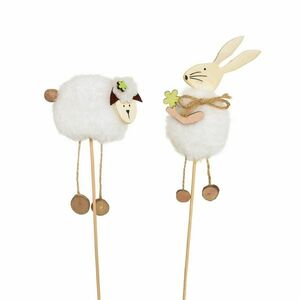 Plüss nyuszi és bárányka díszek, 2 db, magasság 34cm kép