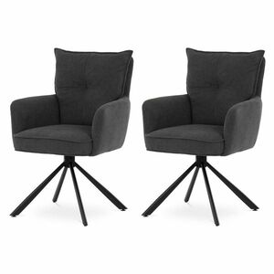 HC-X1128 GREY2 étkezőszék-készlet visszaállítófunkcióval, kordbársony, 2 db kép