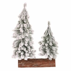 Karácsonyi dekoráció Fák rönkön - duó, 26 cm, havas kép