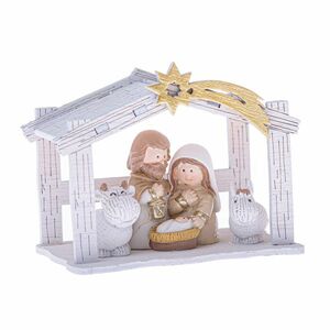 Karácsonyi betlehem kométával 9, 5 x 7, 2 x 6 cm, fehér kép