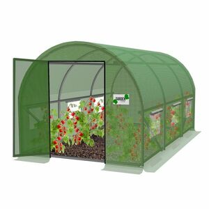 Kerti fóliás üvegház szilárd ajtókkal, 400 x 250 x 200 cm kép