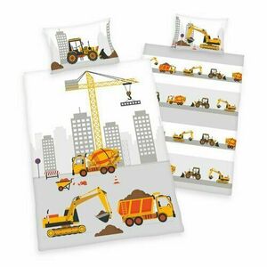 Jana az építkezésen gyerek flanel ágyneműhuzat, 100 x 135 cm, 40 x 60 cm kép