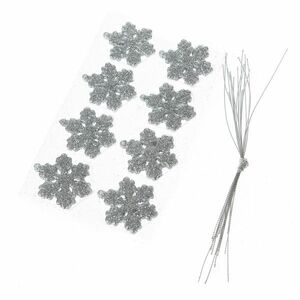 Karácsonyi díszek szett Glitter flakes 16 db, ezüst kép