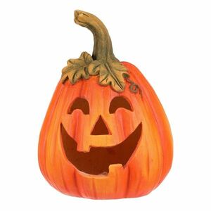 Őszi LED dekoráció Villogó tök arcokkal, 21 x 21 x29 cm, kerámia kép