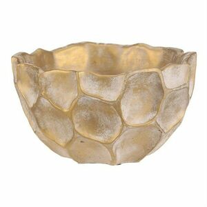 Plástev beton virágtartó - kerek tál, méret. M, bézs-arany kép