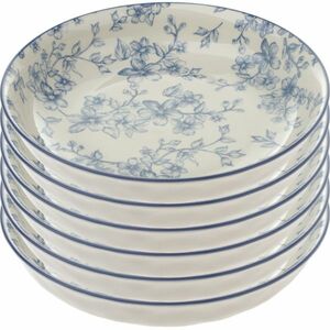 6 db mély tányér szett Finom virágok 20 cm, kék kép