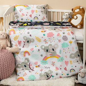 4Home gyermek pamut ágyneműhuzat kiságyba Koala rainbow, 100 x 135 cm, 40 x 60 cm kép