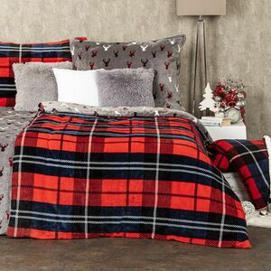 4Home Kocka mikroflanel ágyneműhuzat piros, 160 x 200 cm, 70 x 80 cm, 160 x 200 cm, 70 x 80 cm kép